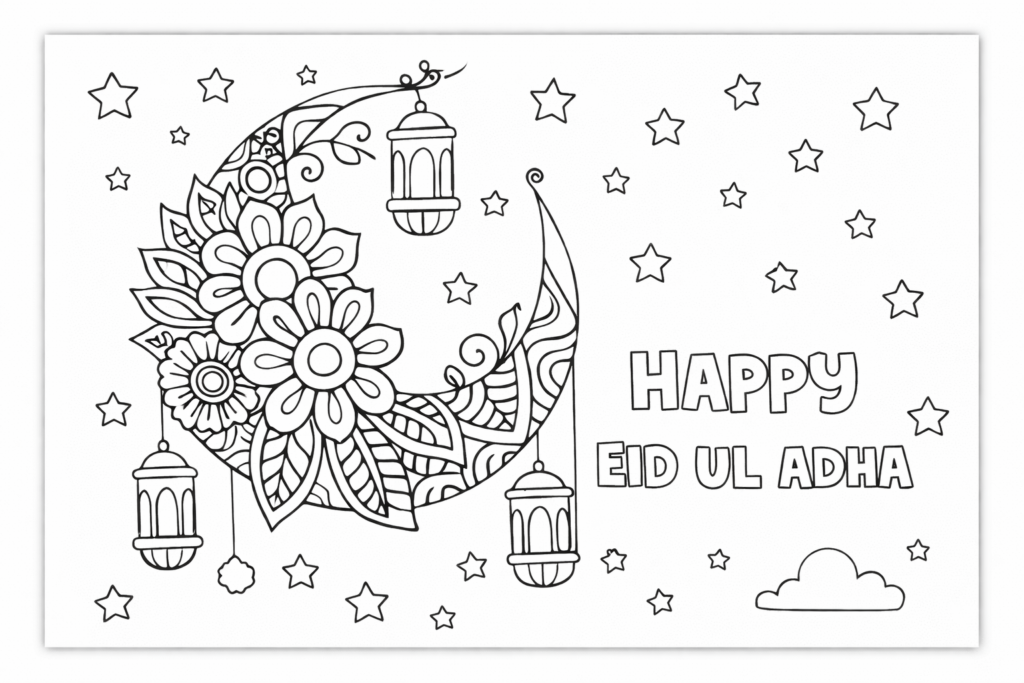 Eid ul Adha card Coloring